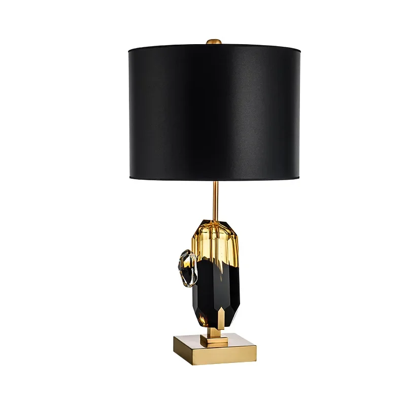 

Modern and simple, crystal glazed decorative table lamp, bedroom bedside fabric table lamp