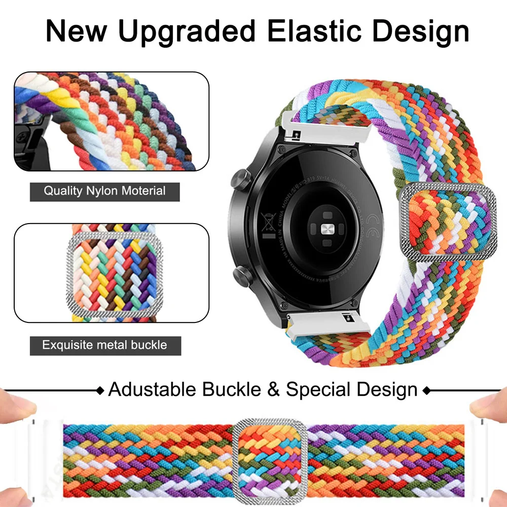 20mm 22mm Elastic Nylon Strap For Huami Amazfit GTR 4 3 pro 2 2e Watch Band Bracelet correas Amazfit GTS 4 3 2 mini Bip U Pro