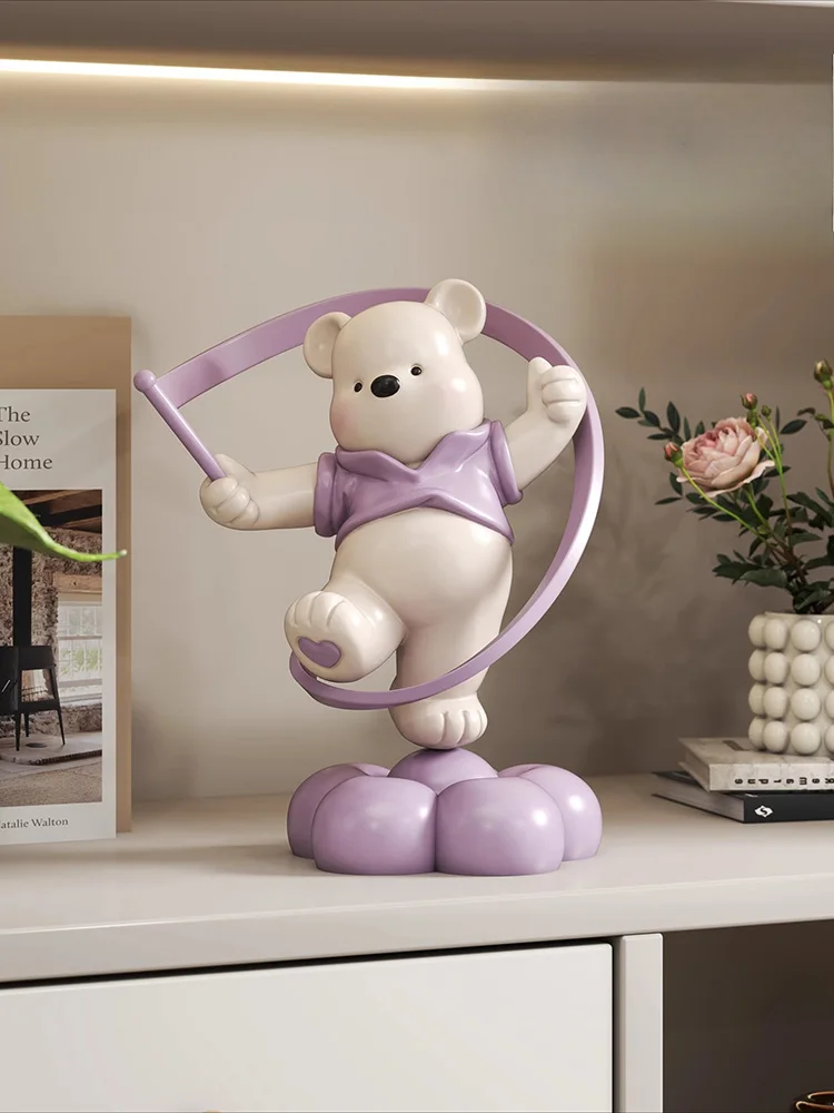 

Electric Rotating Vitality Bear Statue Desktop Ornaments Home Decor Sculpture Office Decompression Tool Creative Birthday Gifts