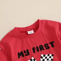 Baby Boys Summer Jumpsuit Casual Racing Letter Print Short Sleeve Romper for Newborn Cute Clothes 6