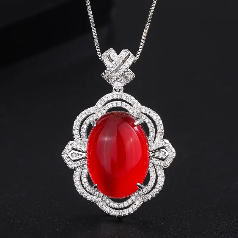 Paraiba Pendant 2023 European and American Luxury Necklace Pendant Jewelry