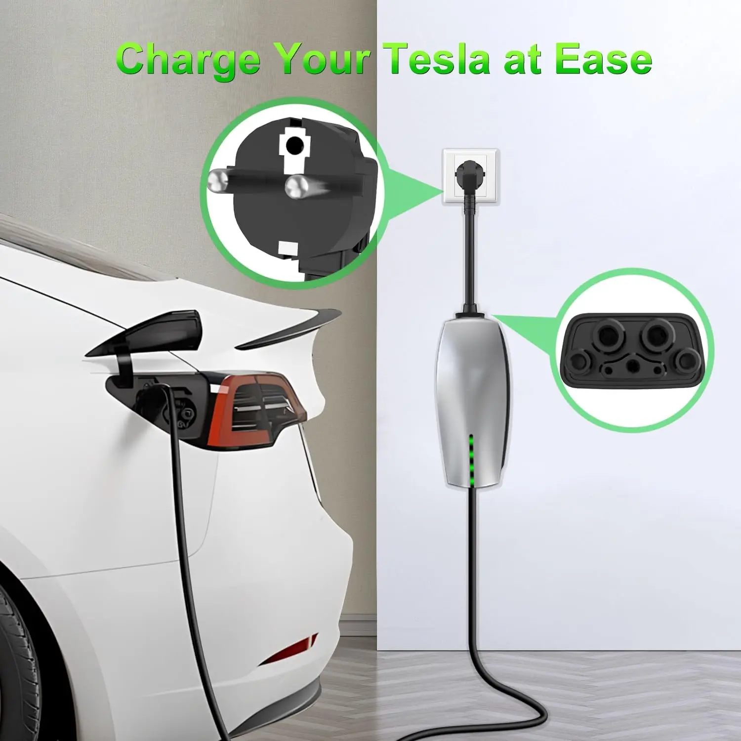 مسار محول TSL بمقبس الاتحاد الأوروبي 16 أمبير لـ Tesla Gen 2 UMC بطول كابل 30 سم متوافق مع Tesla 3/S/X/Y #5