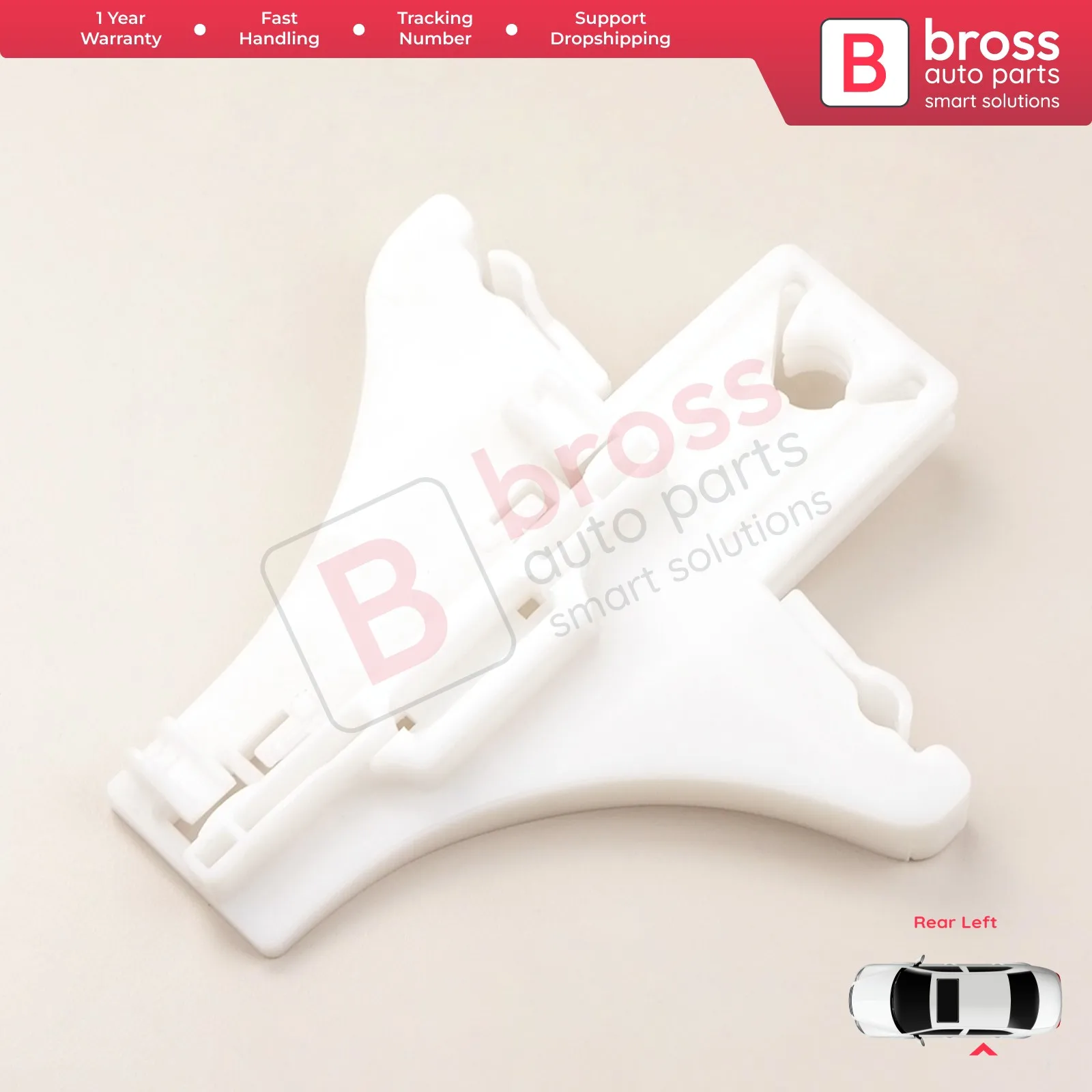 Bross-regulador de ventana de energía eléctrica BWR44, Clip de puerta trasera izquierda, 1J4839461C, 1J4839461F, para VW Golf 4 y 5, Bora,Passat