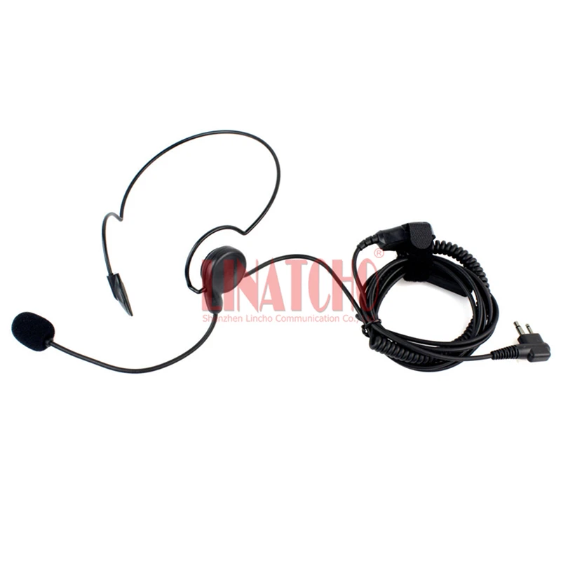 Behind the Neck Finger PTT Tactical Mic Earphone 2 Pins Connector for CP88 CP100 CP150 CP200 Walkie Talkie