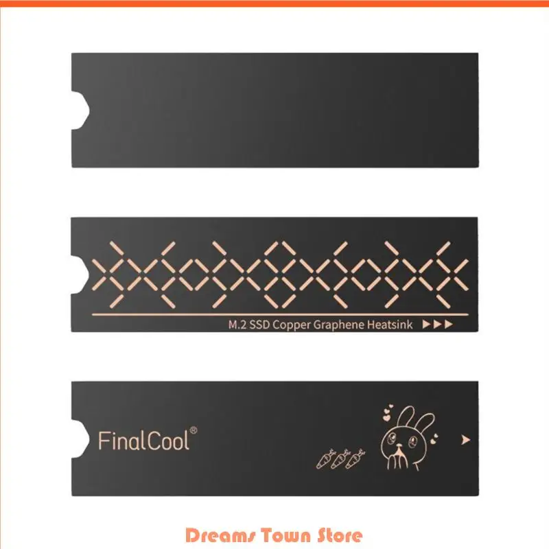 

HX6A 2Pcs M.2 SSD Heatsink Copper Foil Memory Heatsink Hard Drive