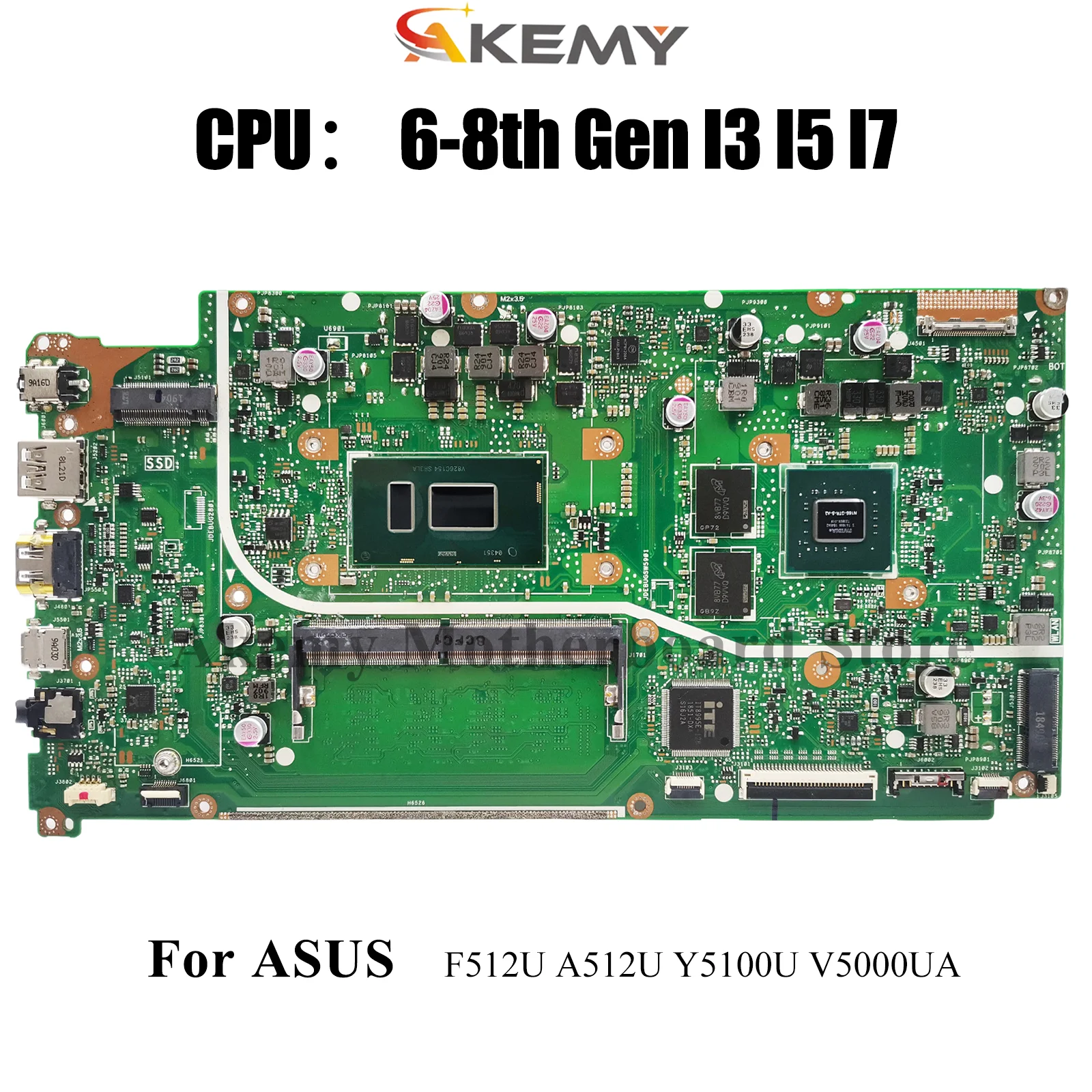 

X512UB Laptop Motherboard For ASUS VivoBook X512UF X512UB V5000UA X512U Y5100U F512U A512U Mainboard With I3 I5 I7 CPU tests OK