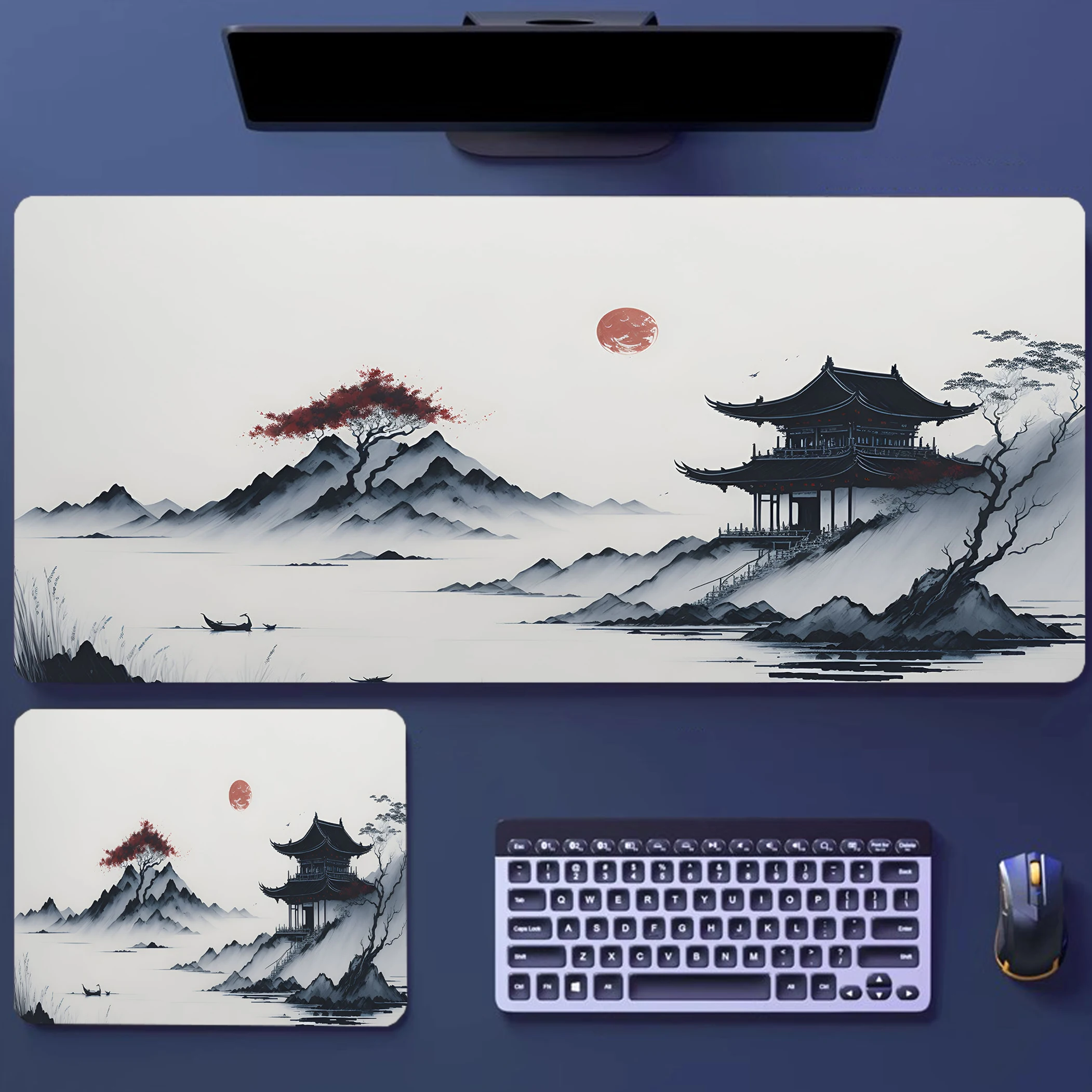 Mouse Pad Large Gamer Mousepad Mountain Serenity Japan Art  Keyboard Mat XXXL Mouse Mat Pc Accessories Rubber Desk Mat 90x40CM