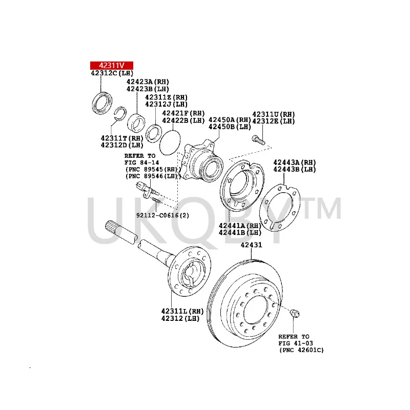 9031058003 9031058004 To yo ta Ru nn er s La nd Cr ui se r Pr ad o Oil seal (for rear axle right half shaft)