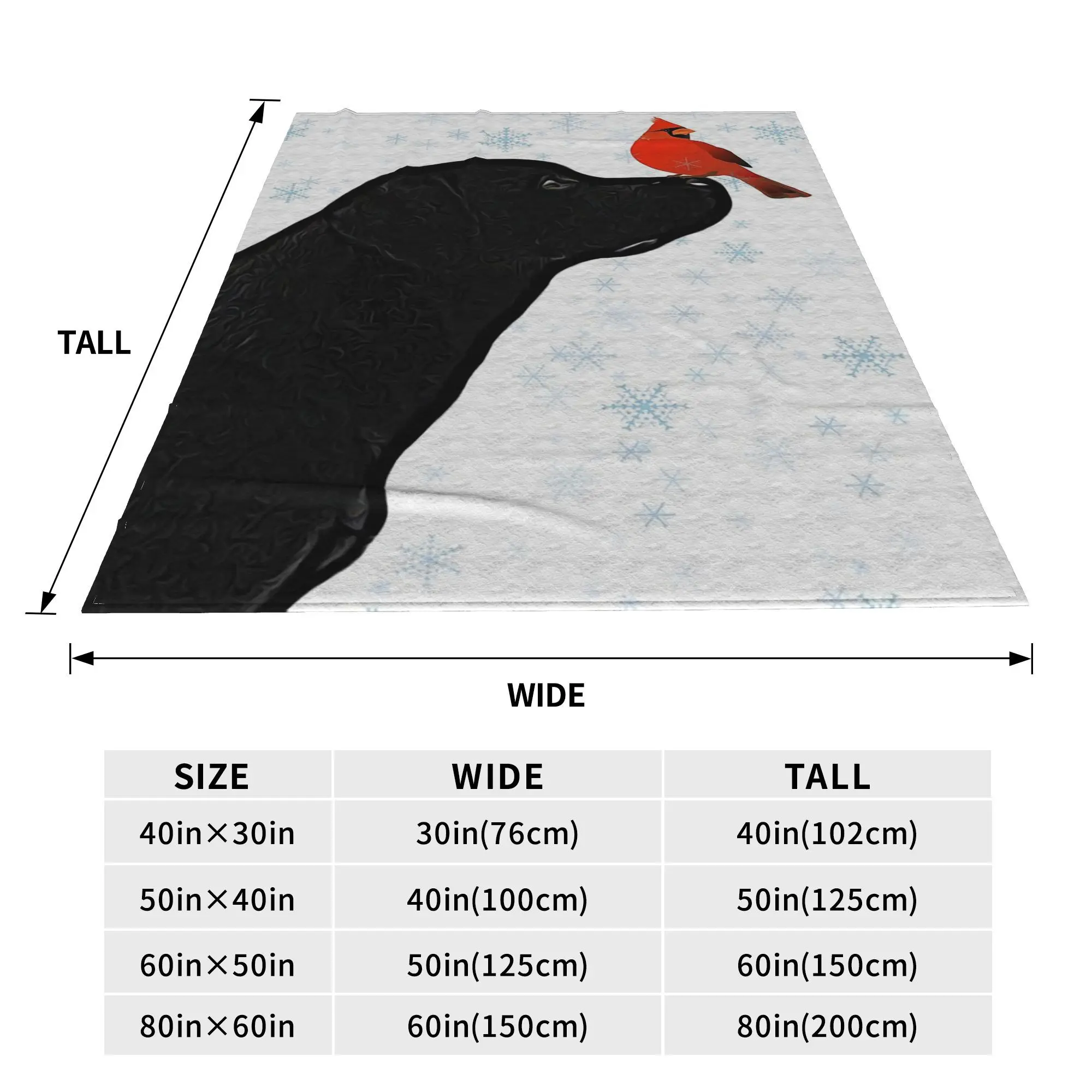 Black Labrador Christmas and Cardinal Bird  Blankets Soft Warm Flannel Throw Blanket Bedspread for Bed Living room Picnic Travel