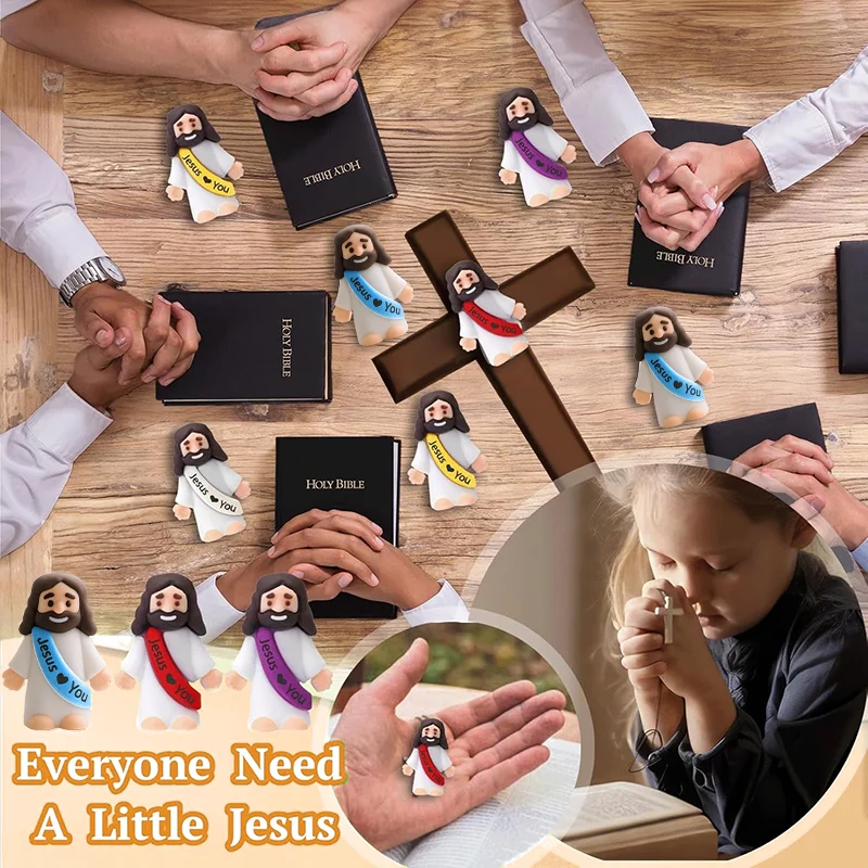 100-300PCS Jesus Love You Figures Baby Jesus Figurines in Bulk Little Jesus Figures for Hide and Seek Baptism Gifts Easter Egg image 3