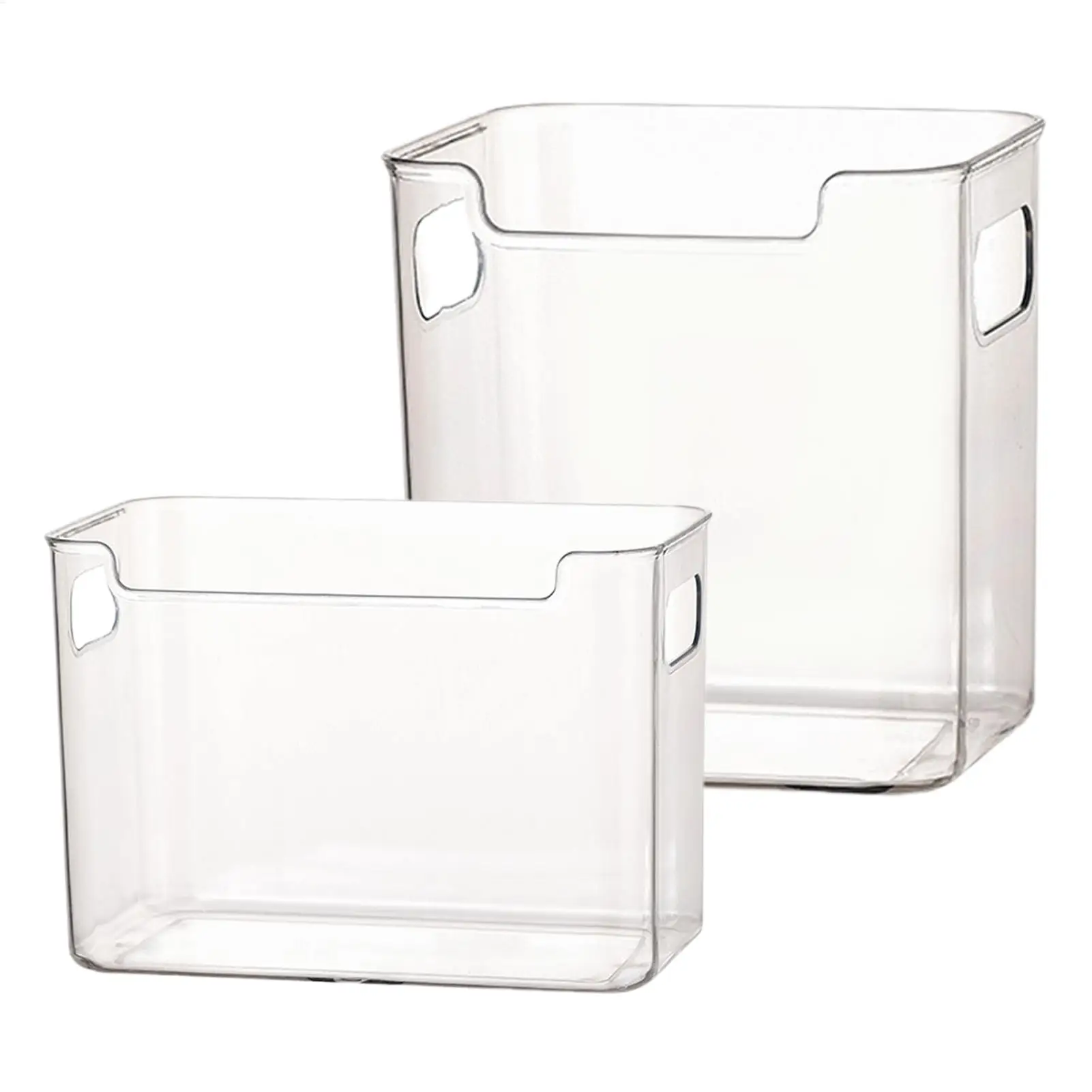 Refrigerator Bins with Handles Clear Door Containers Organizer for Kitchen Pantry Freezer Food Fruit Vegetable Seasoning Storage