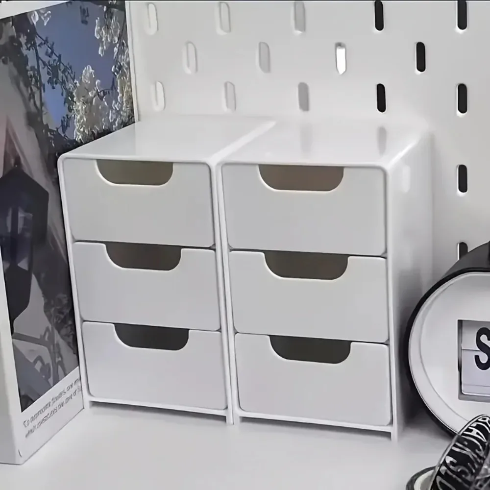Chic 3-Tier Desk Organizer with Drawers - Ideal for Office Supplies, Jewelry & Cosmetics Storage - Portable Divider Box view 2