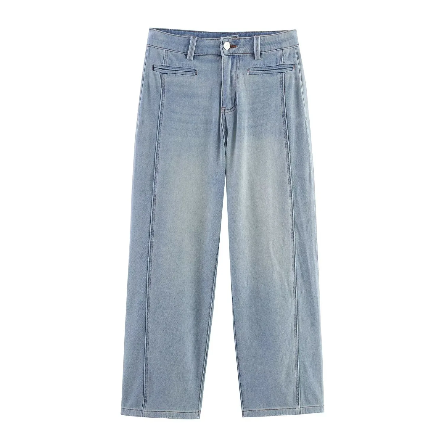 Withered 2026 Summer New European And American Style Women's Clothing Fashion Simple And Slimming Retro Loose Straight Leg