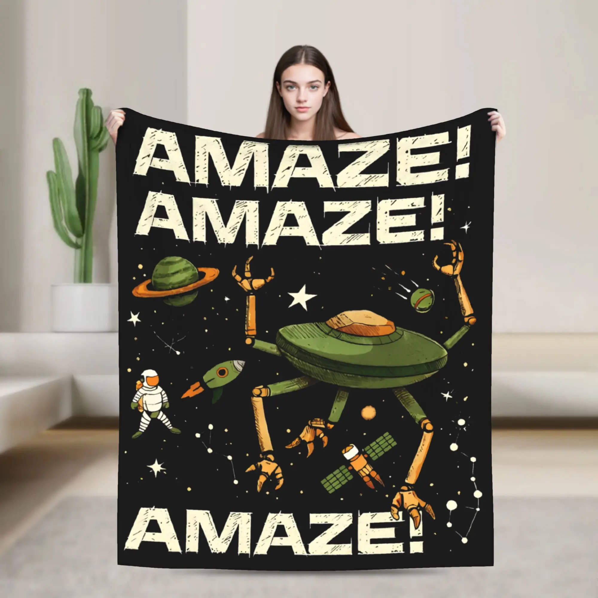 Rockys Amaze Movie Project Hail Mary Fuzzy Blanket  Vintage Throw Blankets for Home 150*125cm Rug Piece