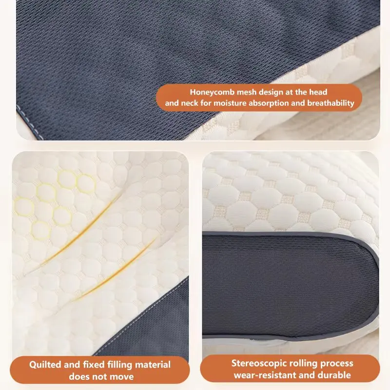 2025 NEW Honeycomb massage pillow pillow to protect cervical vertebra to help sleep home pillow core antibacterial and anti-mite