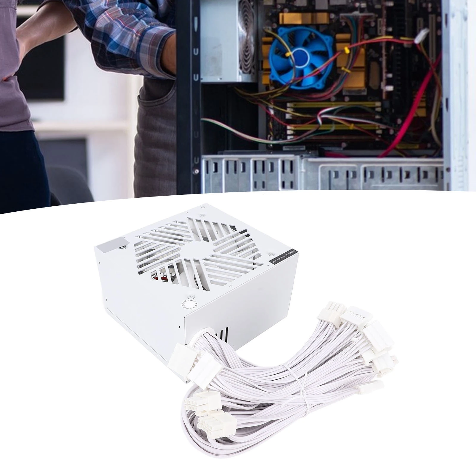 

Computer Power Supply Unit 700w Computer Power Supply 24Pin Motherboard Energy Efficient Aluminum Alloy with 120mm Fan for Work