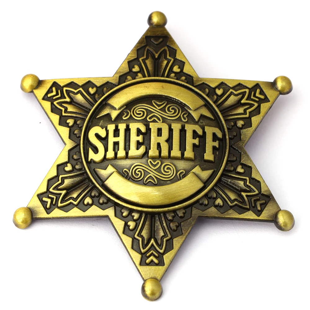 الكرتون شريف نائب الجوائز دبابيس خمر مسدس ستار الشرف دبوس شارات هالوين مجوهرات الحفلات للأطفال 48 مللي متر/1.9"