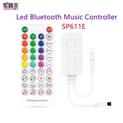 SP611E Smart RGB Controller Bluetooth music App IR38 Key Remote control For WS2811/2812B Addressable Led RGB Tape Strip DC5V-24V