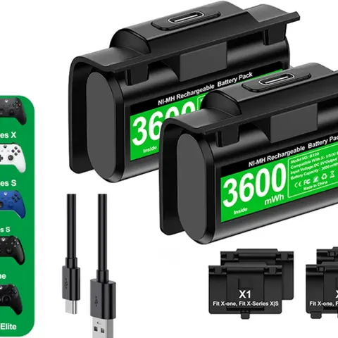 BEBONCOOL 2x3600mwh Batteria ricaricabile per Xbox Series X/S e Xbox One Batteria Xbox One con cavo di ricarica
