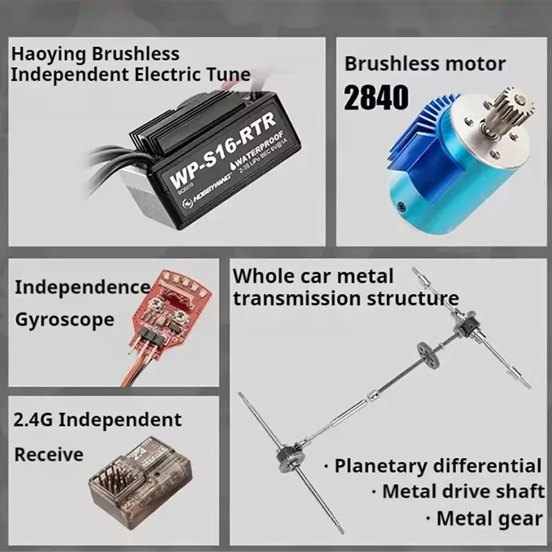 1:16 90KM/H 4WD Brushless RC Racing Car Big Torque Servo Alloy Material Hydraulic Shock Absorber RC Short Course Truck Drift Car