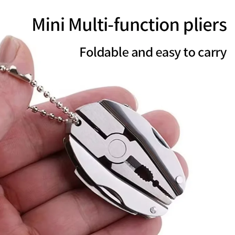 6 في 1 المحمولة الفولاذ المقاوم للصدأ متعددة أداة كماشة سكين المفاتيح مفك السفر أطقم مثالية للاستخدام في الهواء الطلق