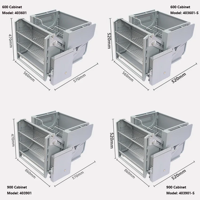 Refrigerator top cabinet double body lifting pull basket double layer hanging pull-down elevator kitchen storage rack