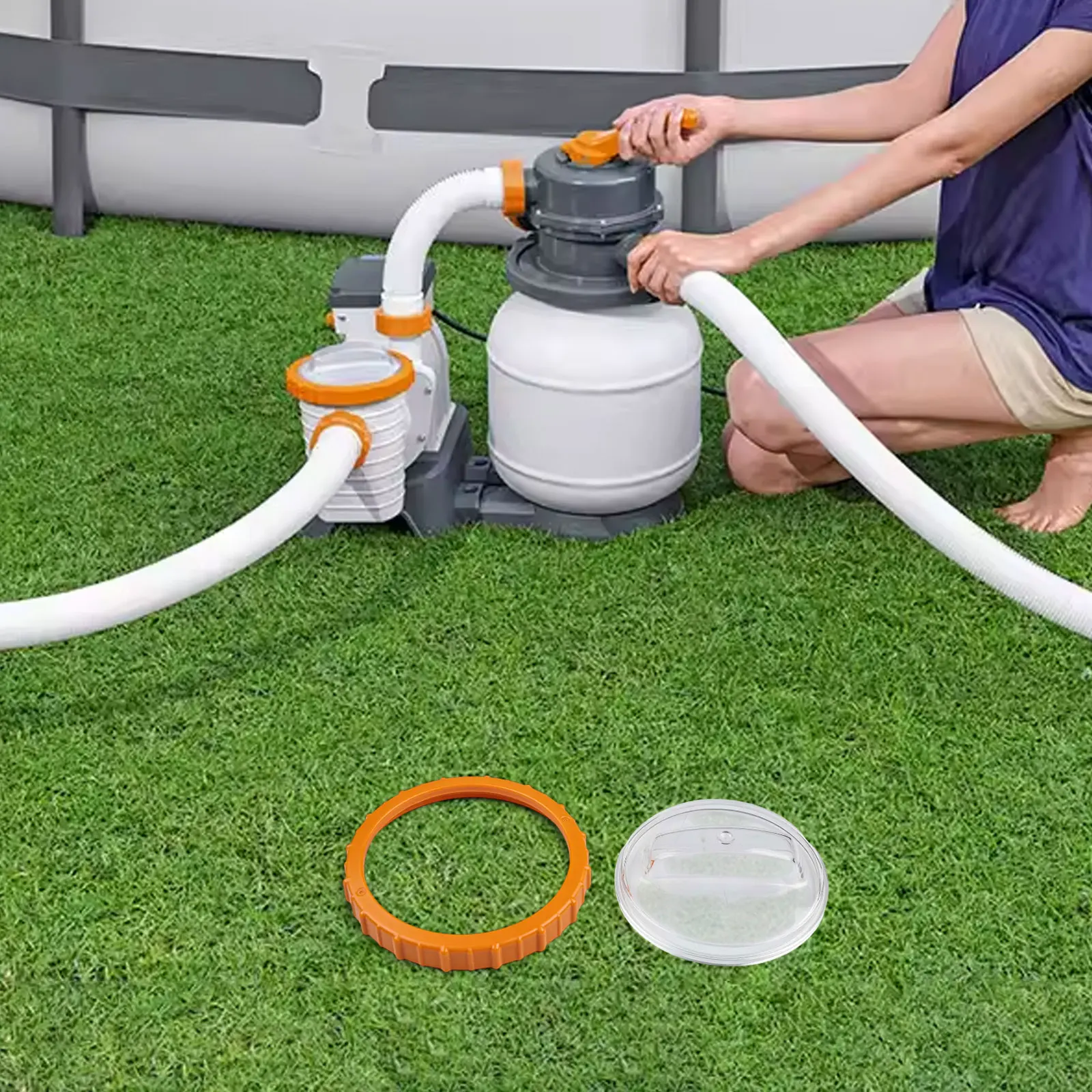 

Filter Pump Nut P07018 for Pre Filter Cover Compatible with For Sand Pump Filter Lid P07019 Fits Models 58486 58497 58499 2023+