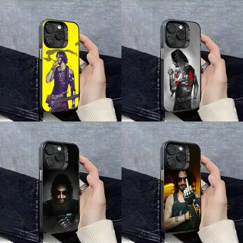 

C-Cyberpunk J-Johnny Silverhand Phone Case For iPhone 16,15,14,13,12,11,Mini,Pro,E,SE4,XS,MAX Black IMD Box