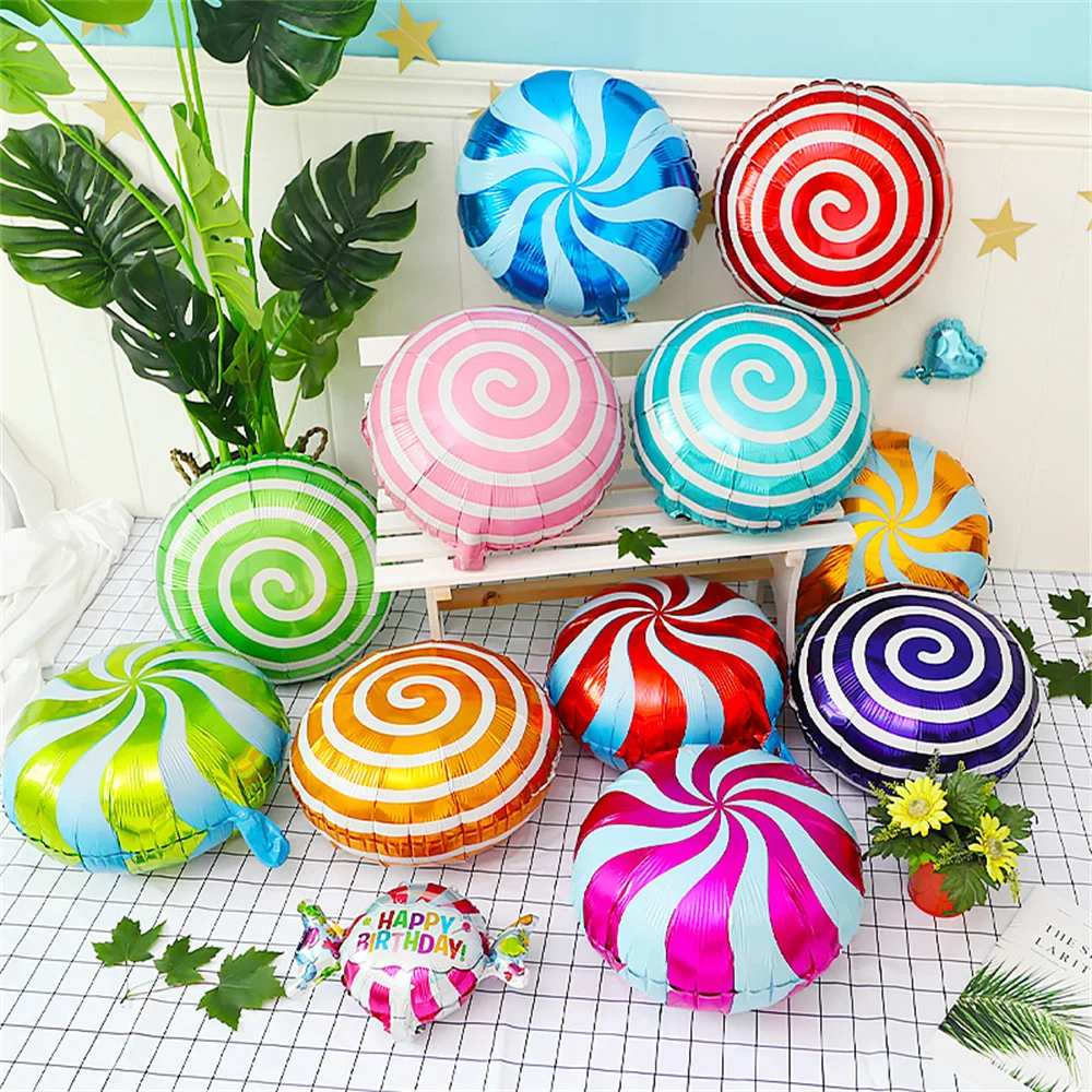 

5/10pcs Colorful Candy Aluminum Foil Balloons Lollipop Windmill Wedding Birthday Party Decoration Baby Shower Kids Toy Globos