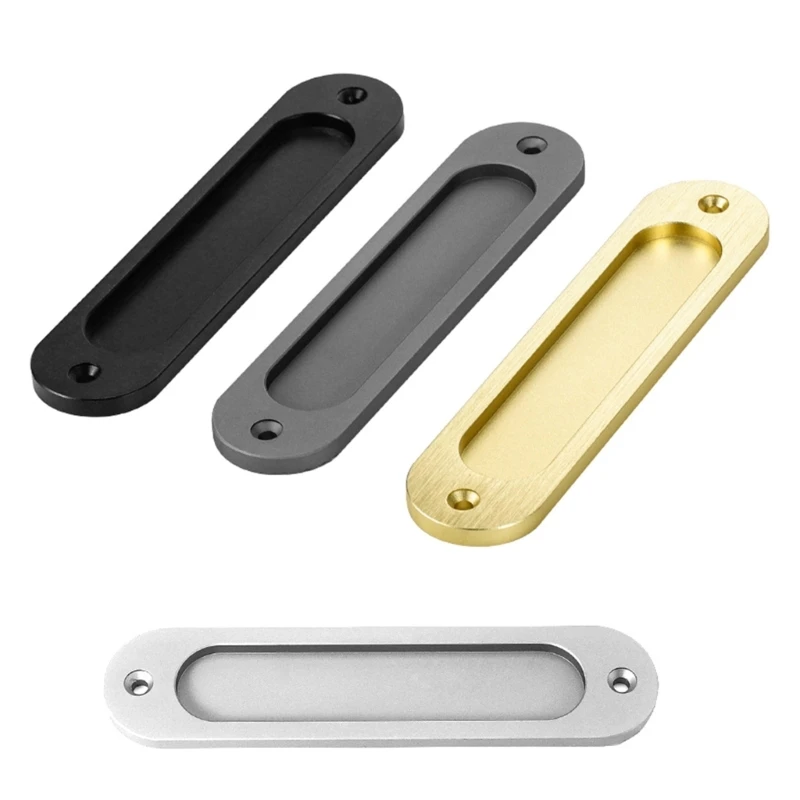 T21C 2Pcs Embedded Handle Wooden Door Push Pull Handles Replacement Hardware