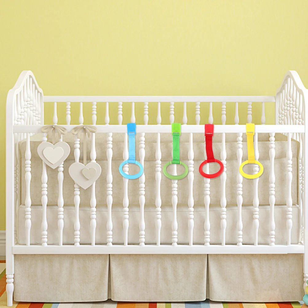 

5 шт., кольцо для детской кроватки, детские кольца-стойка, удобная ручка, легкое, удобное для путешествий, кольцо для детской кроватки, кольца для детской комнаты