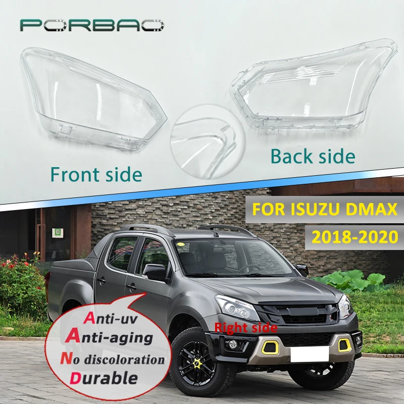 

Front Left&Right Side for Isuzu Dmax 2018 2019 2020 Car Headlight Lens Cover Head Light Lamp Transparent Lampshade Shell Glass