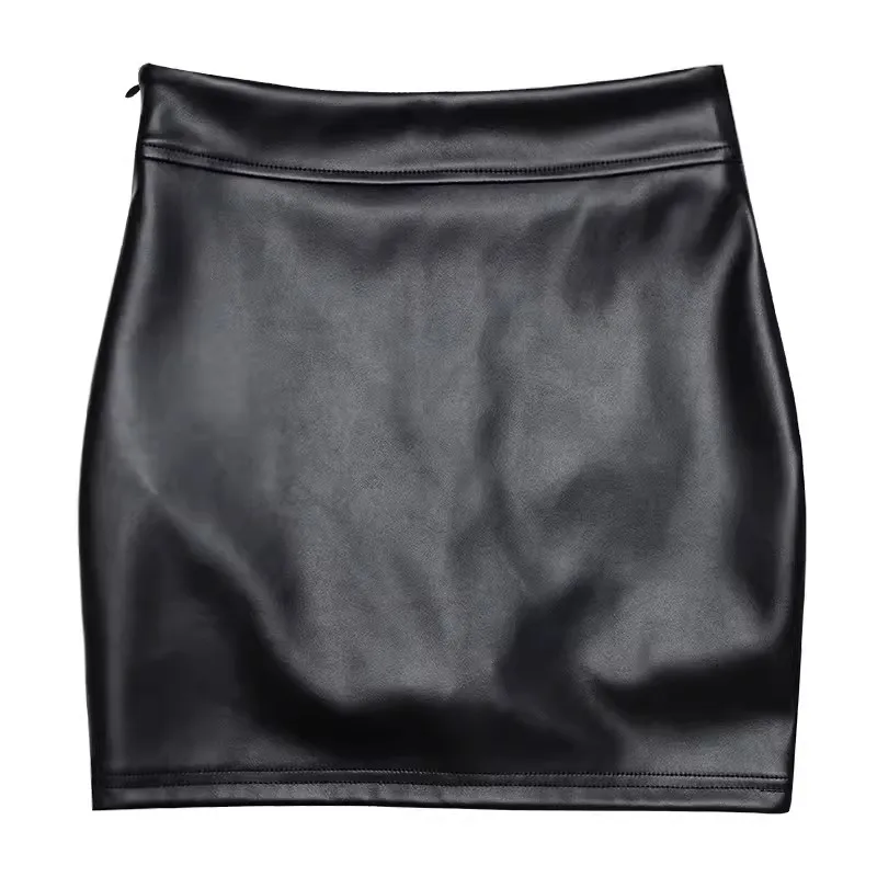 2024 Яркая кожаная юбка в обтяжку, сексуальная облегающая женская короткая юбка, Высококачественная короткая юбка, короткая юбка DQ1443