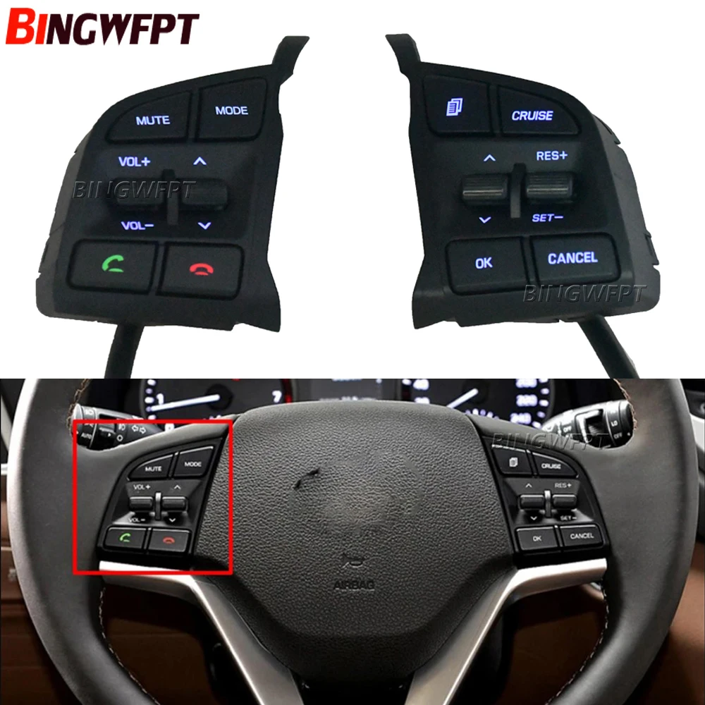 96710-D3500 Remote Control Switch For Hyundai Tucson 2016 2017 2018 2019 Steering Wheel Music Bluetooth Control  Button