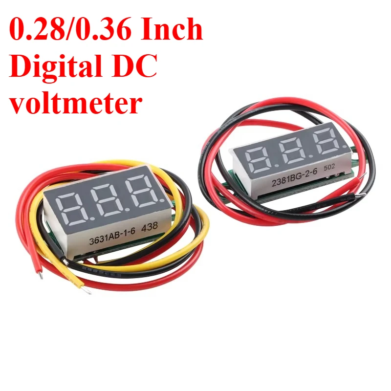 2-wire 3-wire 0.28/0.36 Inch Precision Digital Voltmeter with Connection Protection Variable Voltmeter Reverse Display/digital