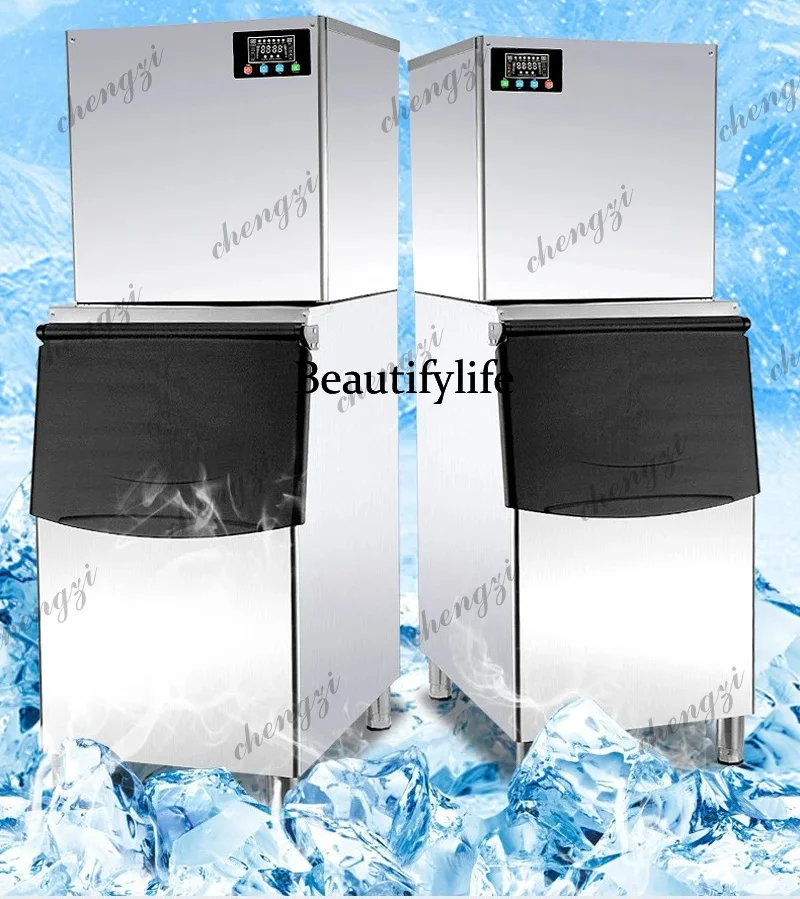 

SS81 Ice Makers For Milk Tea Coffee Bar Shop Cube Ice Making Machine Electric Ice Maker 200/300/500KG