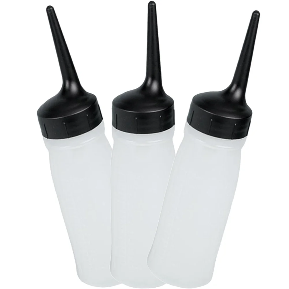 

3 Pcs Squeeze Bottles Dry Cleaning Hair Dye Oil Applicator with Angled Tip Color