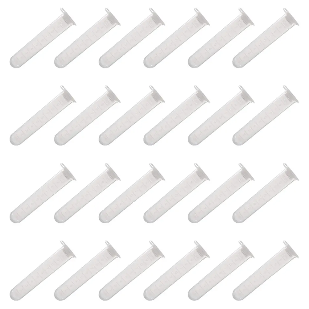

200pcs Tubes 10ML Round Bottom Plastic Laboratory Test Experiment Craft Use Centrifugal Tube Vials Scale Design