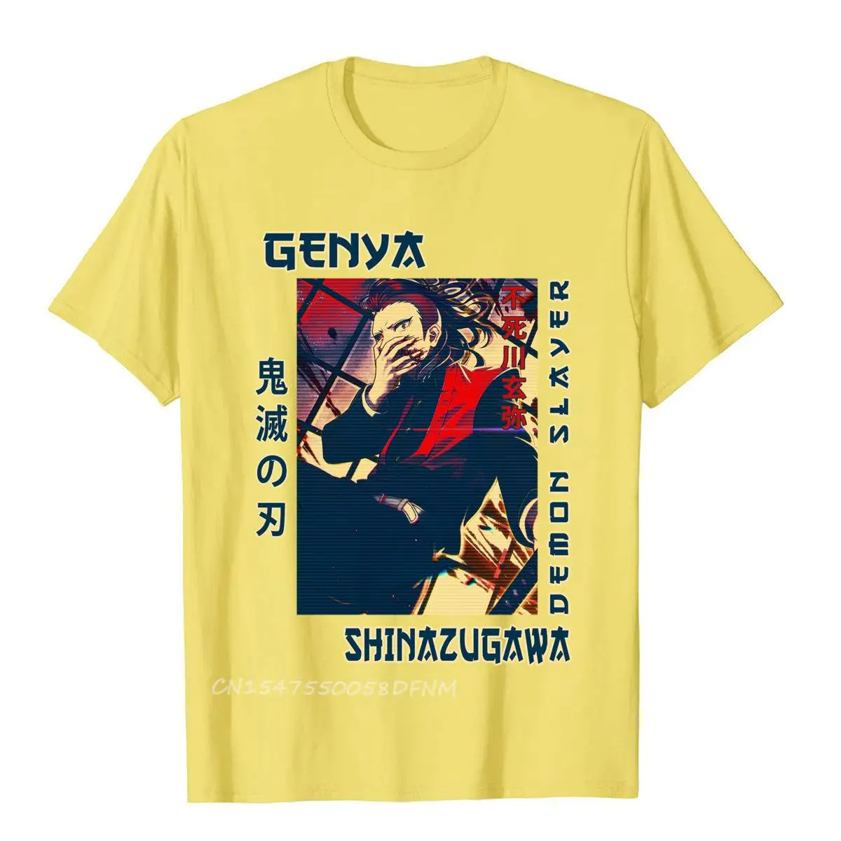 Klassieke Retro Genya Demon Slayer Top T-shirts Voor Mannen Printing Tops T-shirt Nieuwe Collectie Outdoor Katoen