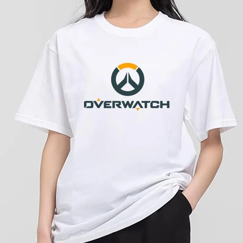 O-Overwatch Game T Shirt Men Couple Combination Clothes Short Sleeve Collar Fashion T-shirt Women Cotton