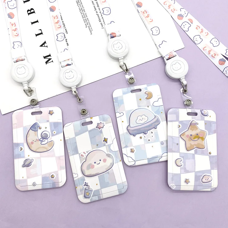 Student Campus Card Holder with Retractable Lanyard Bus Meal Card Metro Pass Protective Cas| Multi-Purpose ID Badge Holder