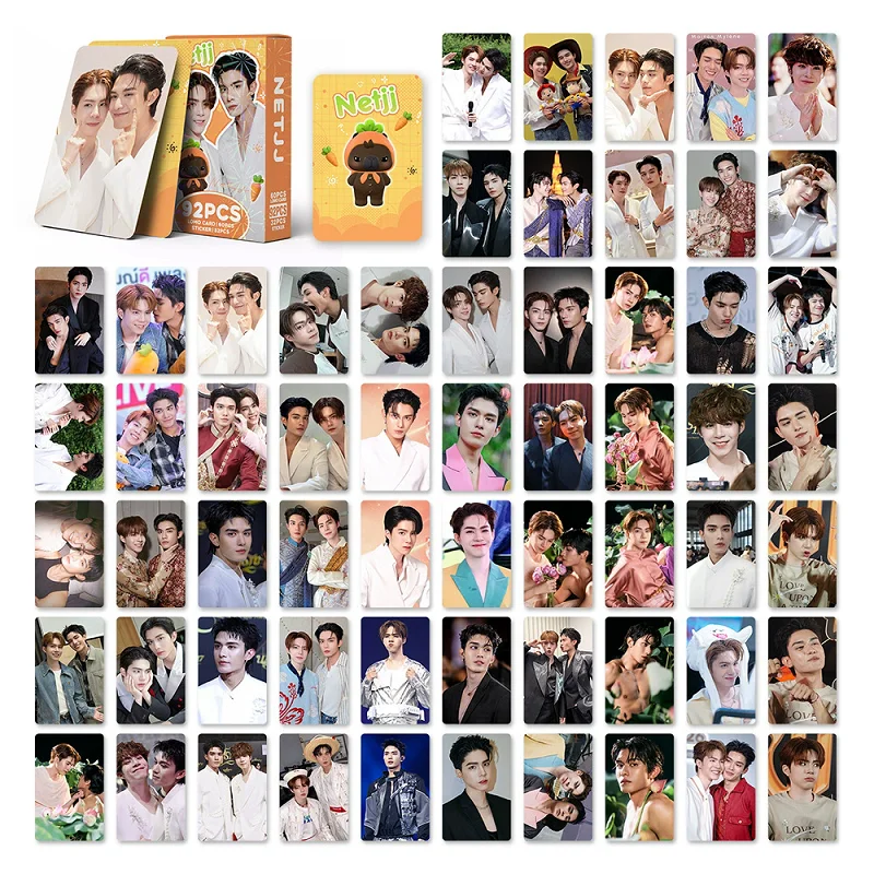 Набор из 92 мини-фотокарточек NETJJ Thai Star Lomo с HD-печатью, изображающих пары из тайских дорам, с милыми мультяшными наклейками, коллекционный подарок для фанатов