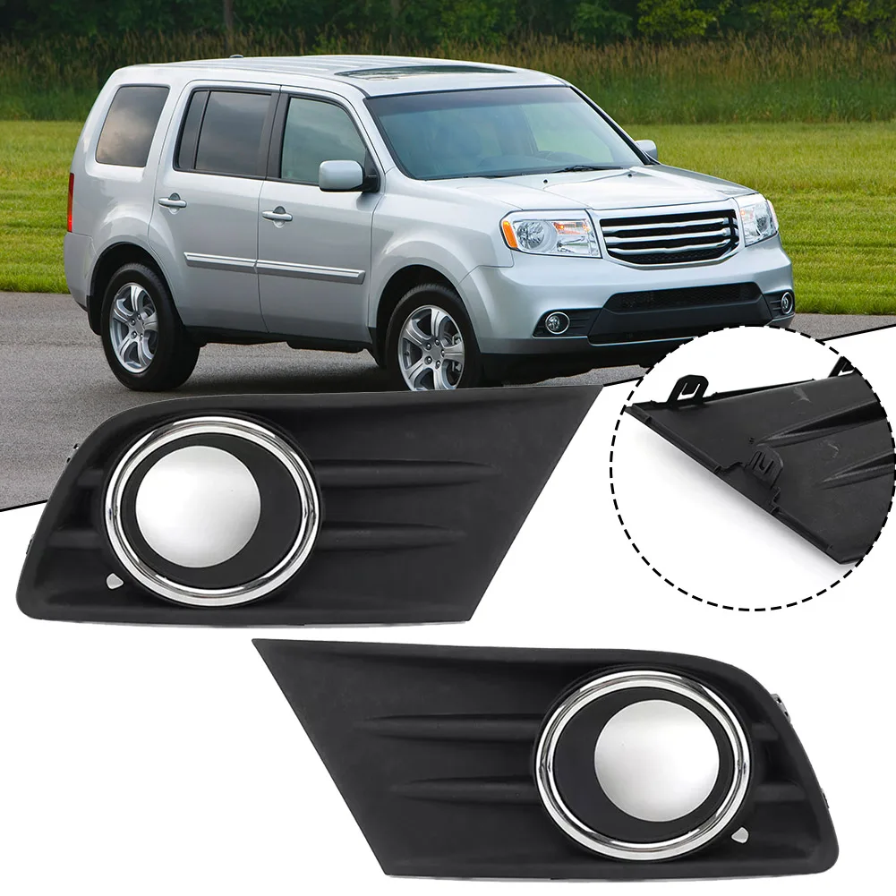 

Car Front Bumper Fog Lamp Frame LH+RH Fog Light Lamp Cover W/Chrome Ring For Honda For Pilot 2012-2015 71107SZAA50 Accessories