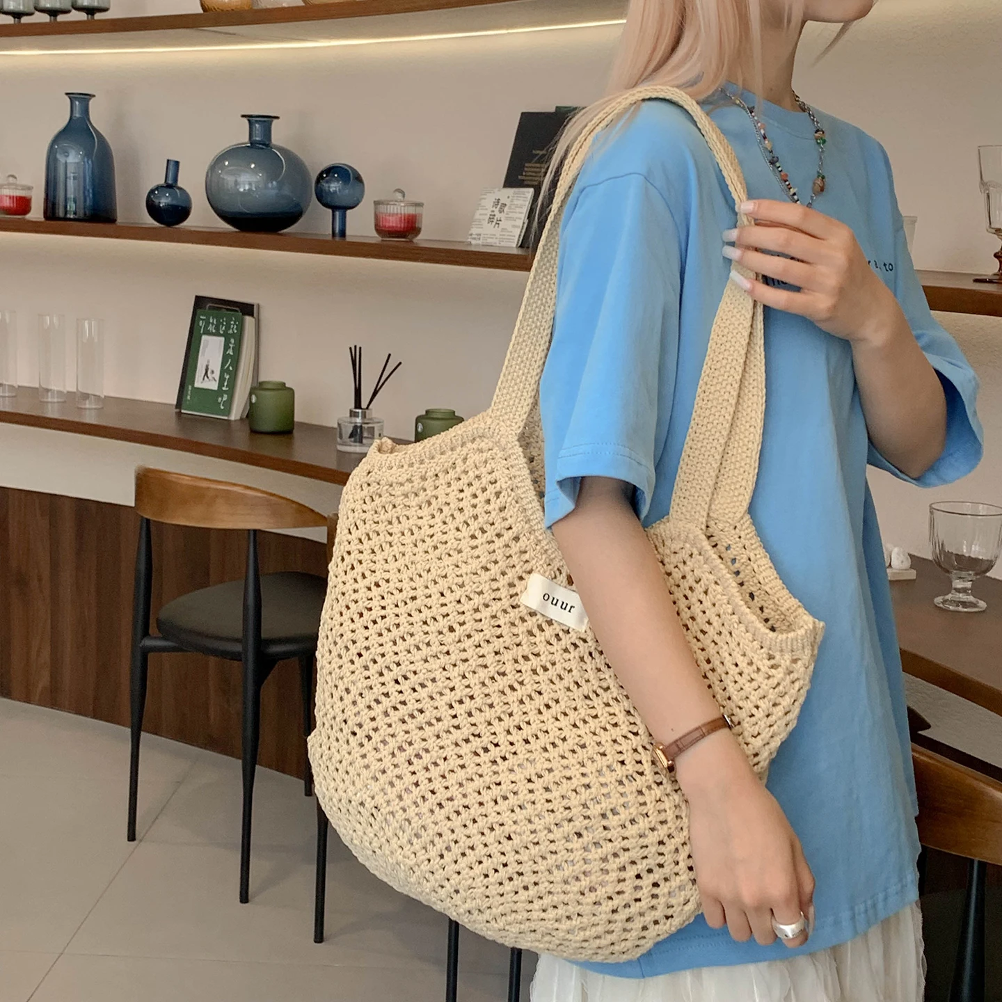 

Ethnic Straw Clutch Purse for Women's Handmade Crochet Crossbody Bag Lightweight Foldable Shoulder Sling Bag Beach Party Wedding