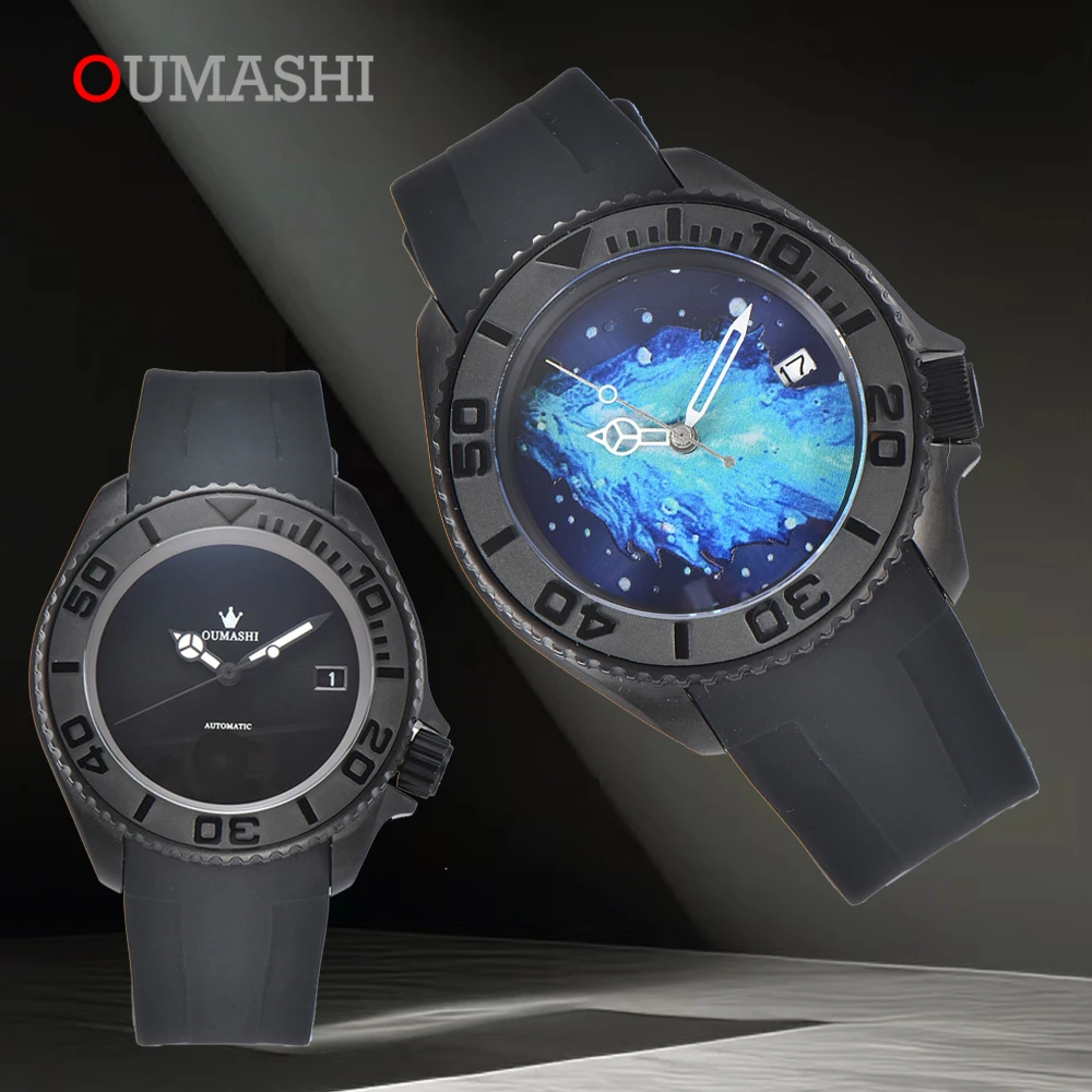 Oumashi 41mm Men's Watch 007 Watch New Men's Luxury Automatic NH35 Watch Movement Stainless Steel Waterproof Watch For Men