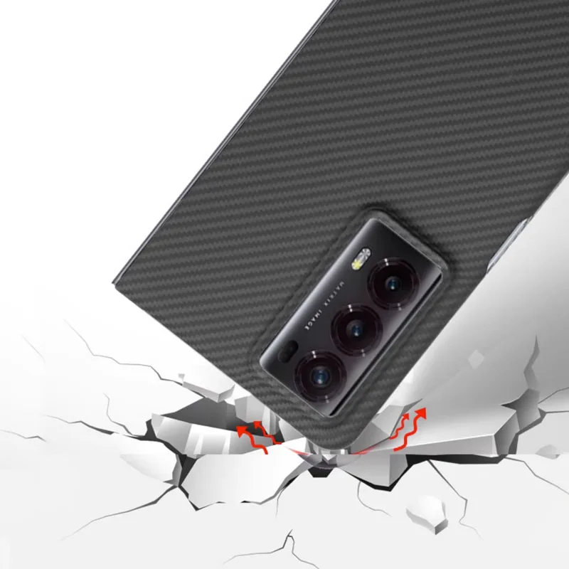 Case for Huawei Honor Magic V2 Real Carbon Fiber Aramid Anti-explosion Fold Cell Mobile Phone Protective Cover Protection Shell