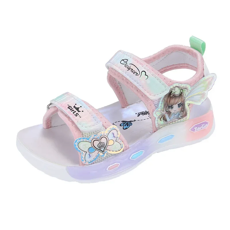 

Children's Sandals Casual Fashion New 2024 Summer Soft Sole Kids Sportss Running Beach Shoes Girl Princess Sandals