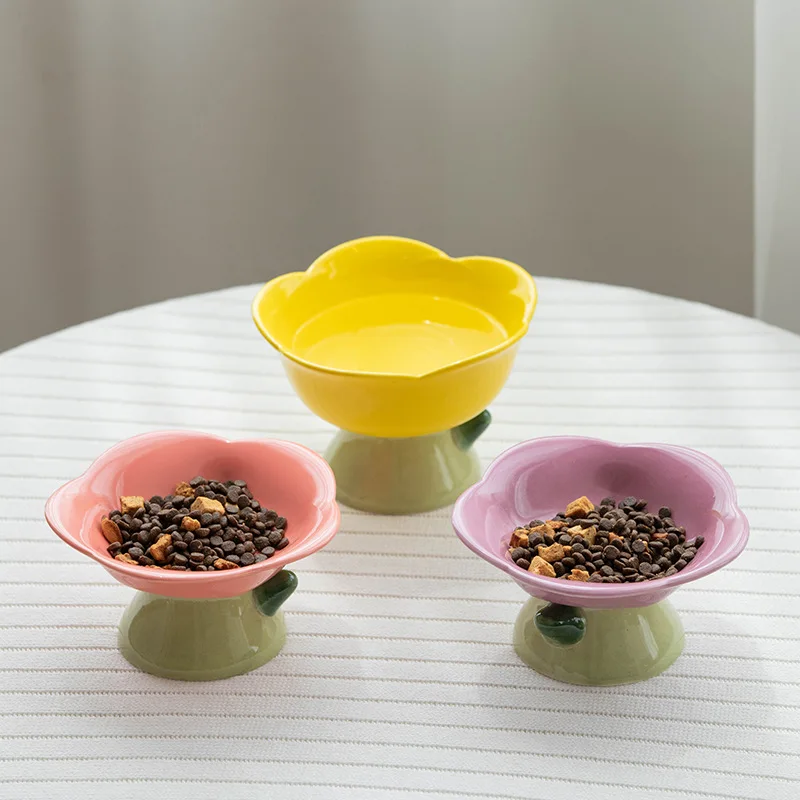 

Pet Items Creative Flower-Shaped Bowl Cute Pet Bowl Cat Food Bowl Ceramics Water Bowl Pet Accessories For Cats Pet Products