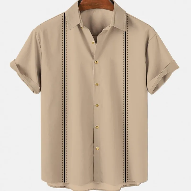 Camisa informal de manga corta para hombre, traje ajustado de Color sólido, talla grande, para actos sociales, novedad