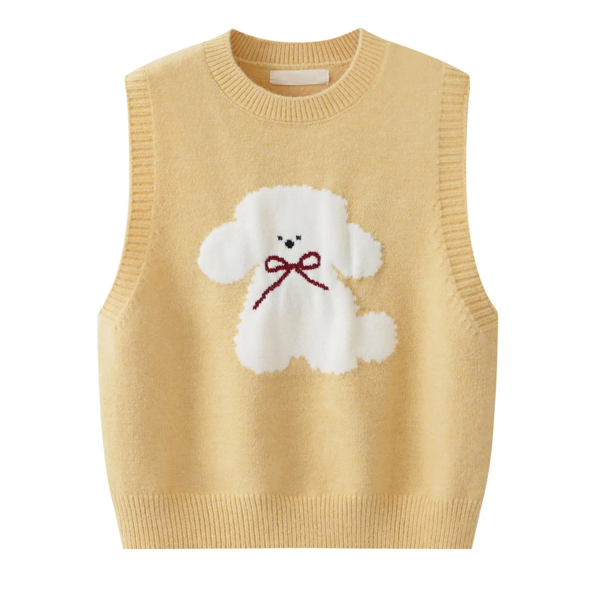 

Navy blue round neck knitted vest for women's outer wear 2025 autumn and winter new stacked sleeveless sweater